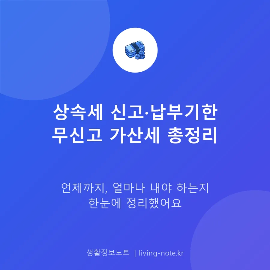 상속세 신고 기한 6개월, 놓치면 붙는 가산세