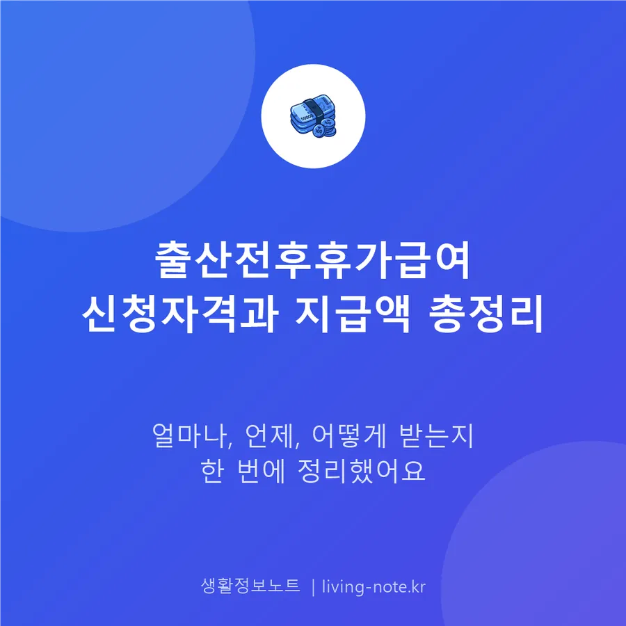 출산전후휴가급여 신청 자격과 지급액 산정 기준