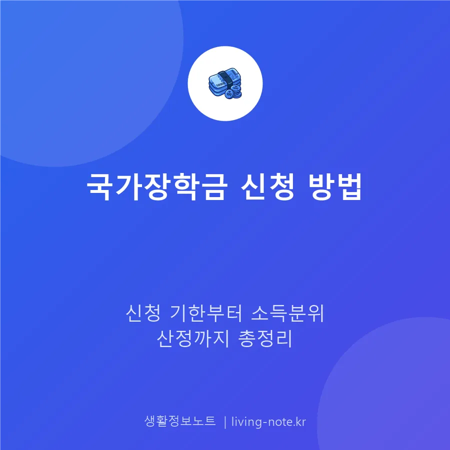 국가장학금 신청 기한과 소득분위가 정해지는 방식