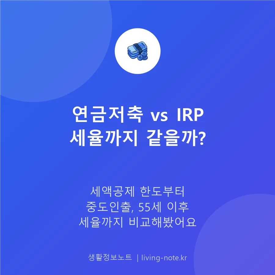 연금저축계좌와 IRP, 55세 이후 세율까지 같을까?