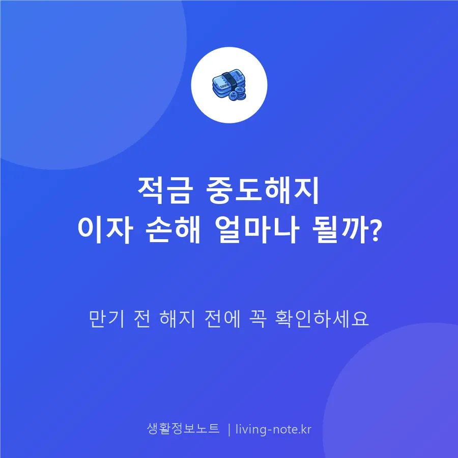 적금 중도해지, 이자 손해가 얼마나 되는지 따져보기