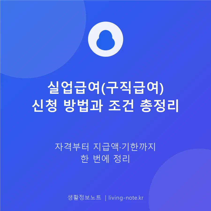 실업급여(구직급여) 신청 절차와 수급 조건