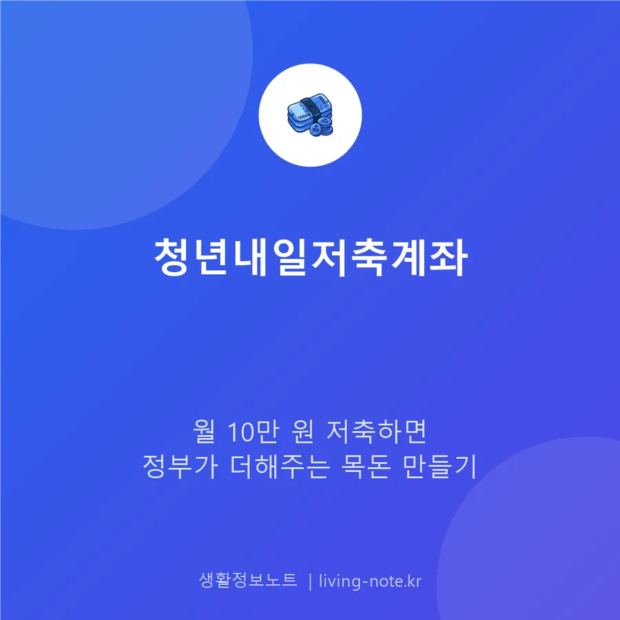 청년내일저축계좌 신청 조건과 3년 만기 지급액